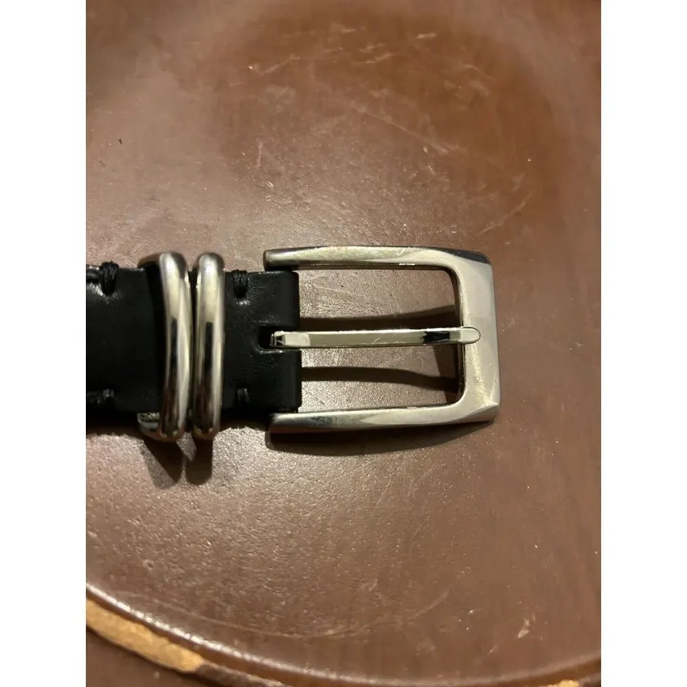 Vintage Genuine Leather Braided Brown Black Belt Size 40 Boho Western Hippie Cow